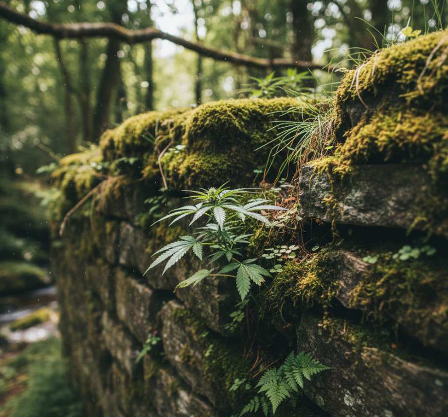 Close-up view of mature cannabis buds during peak flowering stage showing trichome development